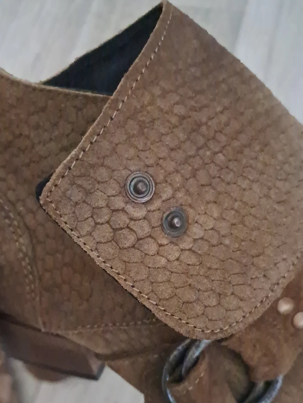 Free People Tan/ Chestnut Belted Suede Leather Ankle Boots Booties Size 39/8.5
